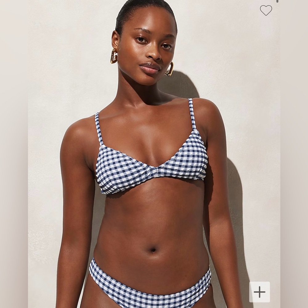 NWT J.Crew French Bikini Top Gingham S